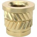 Bsc Preferred Brass Heat-Set Inserts for Plastic Flanged 10-32 Thread Size 1/4 Installed Length, 50PK 97171A210